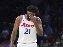 受伤的恩比德缺席了 76 人队的第 38 场比赛