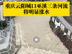 重庆 15 区县遭遇暴雨 81 条中小河流水位上涨 3 条河流仍超保